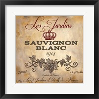 Framed Wine Label VI