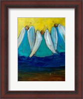 Framed Three Trumpeting Angels