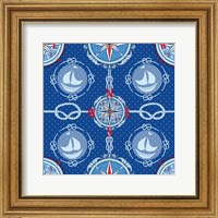 Framed Nautical Navigation Pattern IV