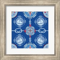 Framed Nautical Navigation Pattern IV