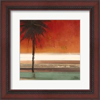 Framed Red Coastal Palms Square II