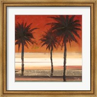 Framed Red Coastal Palms II