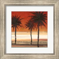 Framed Red Coastal Palms II