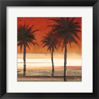 Red Coastal Palms II Framed Print