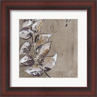 Framed Watercolor Leaves Square I