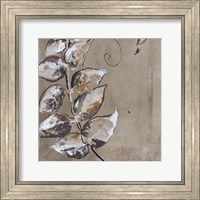 Framed Watercolor Leaves Square I