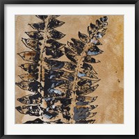 Framed Watercolor Leaves Square III