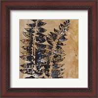 Framed Watercolor Leaves Square III
