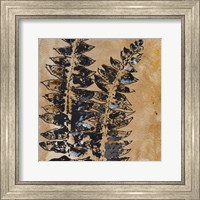Framed Watercolor Leaves Square III