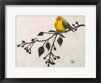 Framed Yellow Bird On the Branch II