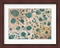 Framed Rustic Turquoise Dots