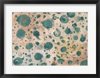 Framed Rustic Turquoise Dots