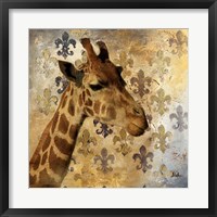 Framed Golden Safari III (Giraffe)