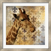 Framed Golden Safari III (Giraffe)