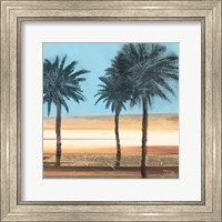 Framed Coastal Palms on Aqua