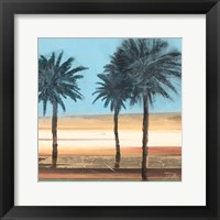 Framed Coastal Palms on Aqua