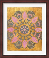 Framed Gray and Pink Medallion II