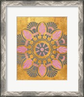 Framed Gray and Pink Medallion II