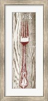 Framed Fork & Spoon on Wood I