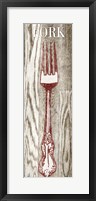Fork & Spoon on Wood I Framed Print