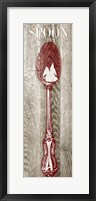 Fork & Spoon on Wood II Framed Print
