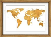 Framed Gold World Map
