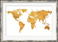 Framed Gold World Map