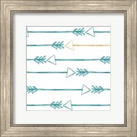 Framed Teal and Gold Arrows