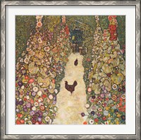 Framed Garden Path with Chickens, 1916