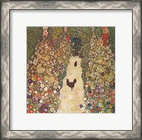 Framed Garden Path with Chickens, 1916