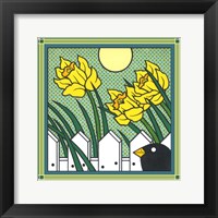 Framed Daffodils 2 With Kernal The Crow