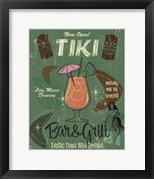 Framed 'Tiki Bar & Grill B' border=