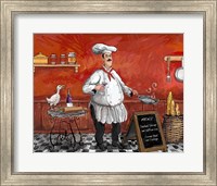 Framed 'Shrimp Chef' border=