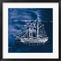 Framed Sailing Ships V Indigo