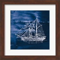 Framed Sailing Ships V Indigo