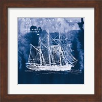 Framed Sailing Ships II Indigo