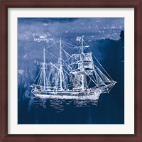 Framed Sailing Ships III Indigo