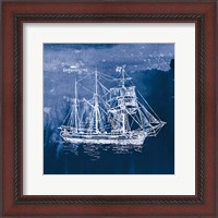 Framed Sailing Ships III Indigo