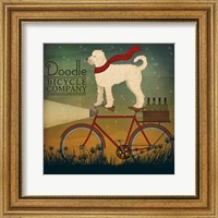 Framed White Doodle on Bike Summer