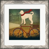 Framed White Doodle on Bike Summer