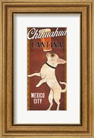 Framed White Chihuahua on Red
