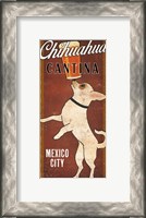 Framed White Chihuahua on Red