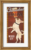 Framed White Chihuahua on Red