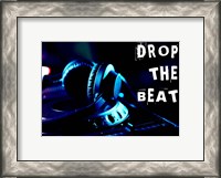 Framed Drop The Beat - Navy and Cyan