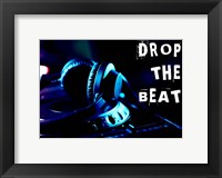 Framed Drop The Beat - Navy and Cyan