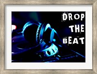 Framed Drop The Beat - Navy and Cyan