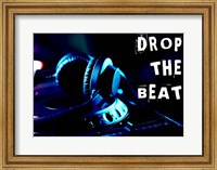 Framed Drop The Beat - Navy and Cyan