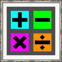 Framed Math Symbols Square - Colorful Boxes