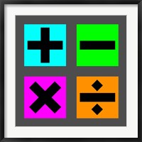 Framed Math Symbols Square - Colorful Boxes