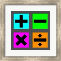 Framed Math Symbols Square - Colorful Boxes